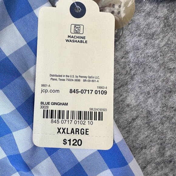 St Johns Bay Jacket Womens xxl 2xl Blue Gingham Checkered work suit jacket - Picture 3 of 12